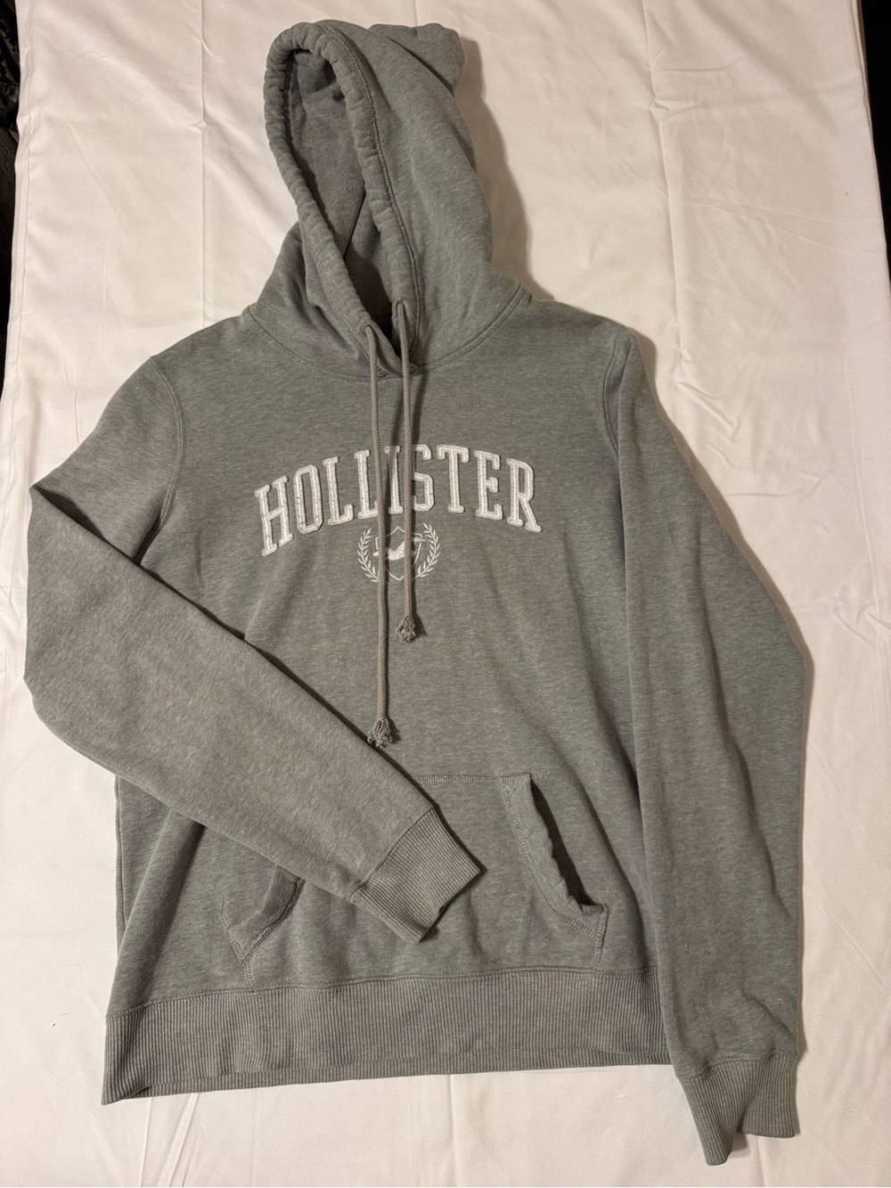 Hollister Heather Gray Hooded Pullover with Logo